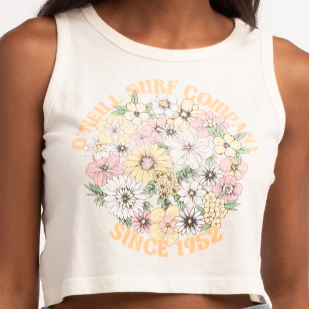 NWT O’Neill Flower Town Crop Tank Top - Picture 2 of 6